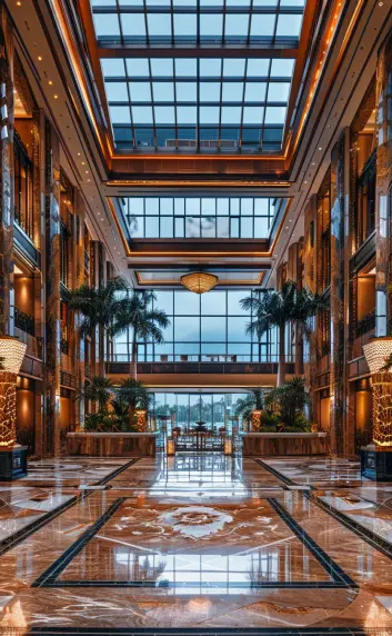 Luxury hotel entrance showcasing hospitality leadership